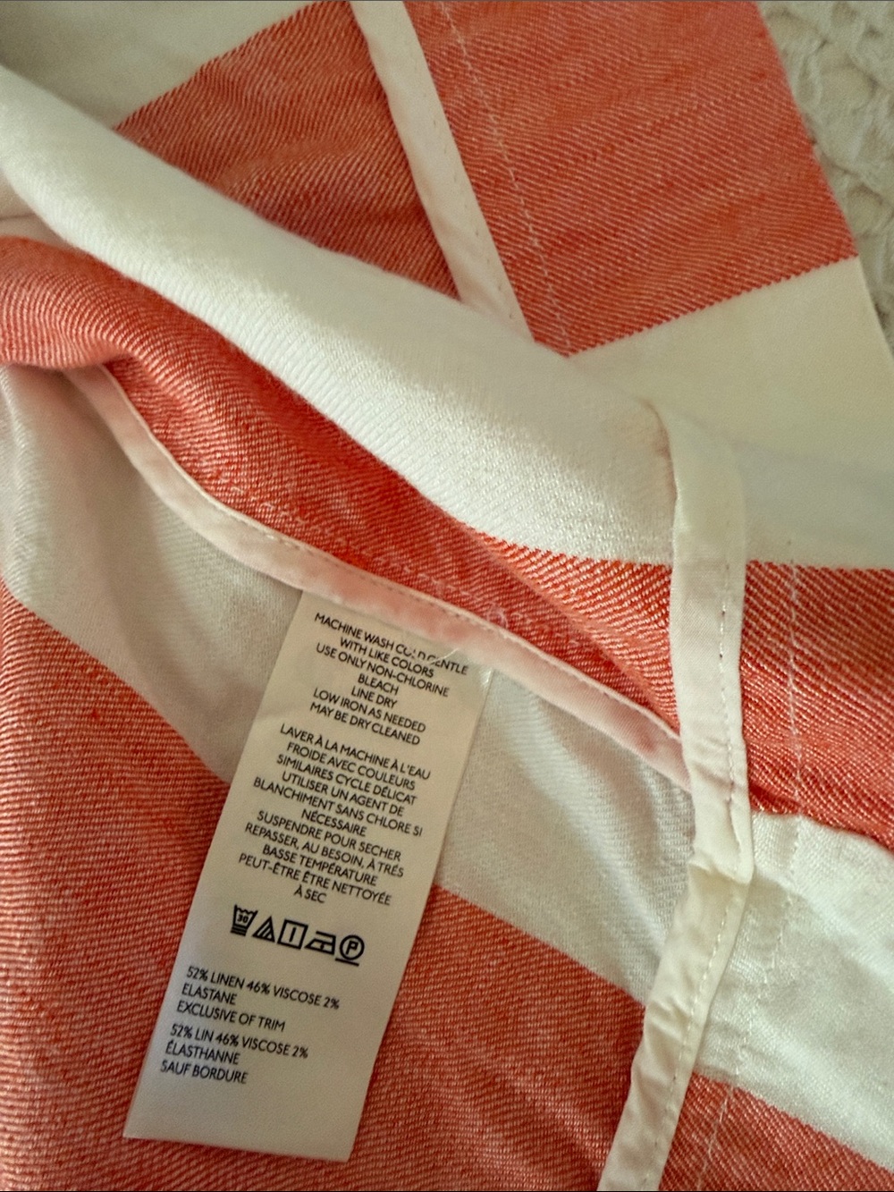 Anthropologie Peach & Cream Vertical Stripe Maxi Skirt - Picture 4 of 5